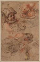 I 059
<br/>
Meisjeskopje, cherubijnen en engelenkopjes
<br/>
<em>Canuti, Domenico Maria (1620-1684)</em>